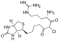 CAS 登录号：142009-29-8， (3aS-(3aalpha,4beta(R*),6aalpha))-N-(4-((氨基亚胺甲基)氨基)-1-(氯乙酰基)丁基)六氢-2-氧代-1H-噻吩并(3,4-d)咪唑-4-戊酰胺