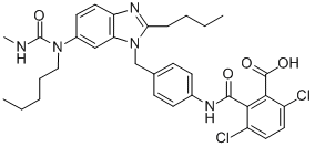 CAS#: 142023-57-2， 2-[[4-[[2-Butyl-6-(Methylcarbamoyl-Pentylamino)Benzimidazol-1-Yl]Methyl]Phenyl]Carbamoyl]-3,6-Dichlorobenzoic Acid