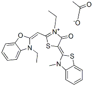 CAS#: 142307-40-2， (5E)-3-Ethyl-2-[(E)-(3-Ethyl-1,3-Benzoxazol-2-Ylidene)Methyl]-5-(3-Methyl-1,3-Benzothiazol-2-Ylidene)-1,3-Thiazol-3-Ium-4-One Acetate