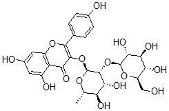 CAS#: 142451-65-8， 3-[(2S,3R,4R,5R,6S)-4,5-Dihydroxy-6-Methyl-3-[(2S,3R,4S,5S,6R)-3,4,5-Trihydroxy-6-(Hydroxymethyl)Oxan-2-Yl]Oxyoxan-2-Yl]Oxy-5,7-Dihydroxy-2-(4-Hydroxyphenyl)Chromen-4-One