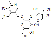 CAS#: 142628-29-3， 5-[3,4-Dihydroxy-4-(Hydroxymethyl)Oxolan-2-Yl]Oxy-6-[[5-Hydroxy-4-(Methoxymethyl)-6-Methylpyridin-3-Yl]Methoxy]-2-(Hydroxymethyl)Oxane-3,4-Diol