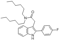 结构式 CAS# 142720-24-9, 2-[2-(4-氟苯基)-1H-吲哚-3-基]-N,N-二己基乙酰胺