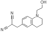 structure of CAS# 142978-25-4, {[1-(2-Hydroxyethyl)-1,2,3,4-Tetrahydro-6-Quinolinyl]Methyl}Malononitrile;6- -N- -1,2,3,4-TETRAHYDROQUINOLINE