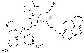 CAS#: 143039-35-4， N-[(2S)-3-[Bis(4-Methoxyphenyl)-Phenylmethoxy]-2-[2-Cyanoethoxy-(Di(Propan-2-Yl)Amino)Phosphanyl]Oxypropyl]-4-Pyren-1-Ylbutanamide