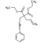 structure of CAS# 143633-91-4, Diethyl Allyl(3-Phenyl-2-Propyn-1-Yl)Malonate;Diethyl allyl(3-phenyl-2-propynyl)malonate