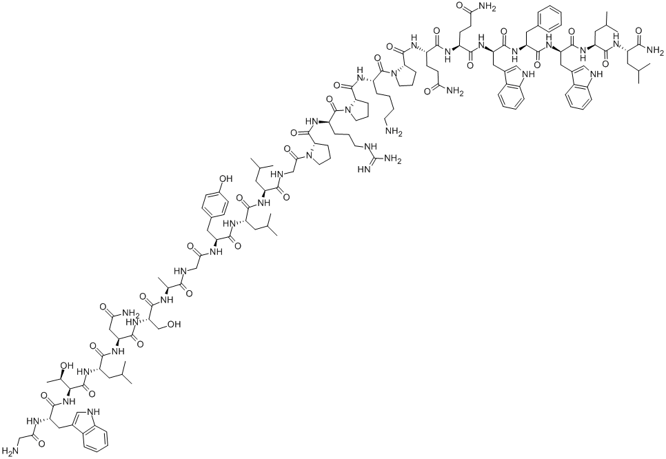 CAS#: 143868-20-6， Glycyl-L-Tryptophyl-L-Threonyl-L-Leucyl-L-Asparaginyl-L-Seryl-L-Alanylglycyl-L-Tyrosyl-L-Leucyl-L-Leucylglycyl-L-Prolyl-D-Arginyl-L-Prolyl-L-Lysyl-L-Prolyl-L-Glutaminyl-L-Glutaminyl-D-Tryptophyl-L-Phenylalanyl-D-Tryptophyl-L-Leucyl-L-Leucinamide