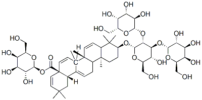 CAS#: 144077-05-4， 3-O-beta-D-Glucopyranosyl(1-3)(beta-D-glucopyranosyl(1-4))-beta-D-glucopyranosyl-oleanolic acid-28-O-beta-D-glucopyranoside