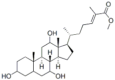 CAS#: 144210-47-9， Methyl (E,6R)-2-Methyl-6-[(3R,5S,7R,8R,9S,10S,12S,13R,14S,17R)-3,7,12-Trihydroxy-10,13-Dimethyl-2,3,4,5,6,7,8,9,11,12,14,15,16,17-Tetradecahydro-1H-Cyclopenta[a]Phenanthren-17-Yl]Hept-2-Enoate