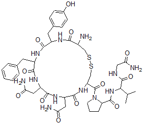 CAS#: 144334-53-2， 1-[19-Amino-7,10-Bis(2-Amino-2-Oxoethyl)-16-[(4-Hydroxyphenyl)Methyl]-6,9,12,15,18-Pentaoxo-13-(Phenylmethyl)1,2-Dithia-5,8,11,14,17-Pentazacycloicosane-4-Carbonyl]-N-[1-[(2-Amino-2-Oxoethyl)Amino]-3-Methyl-1-Oxobutan-2-Yl]Pyrrolidine-2-Carboxamide