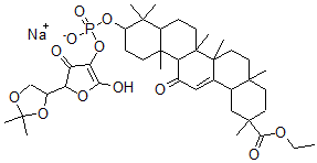 CAS#: 145079-98-7， L-Ascorbic acid 2-(glycyrrhetic acid ethyl ester-3beta-yl)phosphate sodium salt