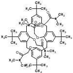 CAS#: 145237-45-2， 2,2',2'',2'''-{[5,11,17,23-Tetrakis(2-methyl-2-propanyl)pentacyclo[19.3.1.1<sup>3,7</sup>.1<sup>9,13</sup>.1<sup>15,19</sup>]octacosa-1(25),3(28),4,6,9(27),10,12,15(26),16,18,21,23-dodecaene-25,26,27,28-tetrayl]tetrakis(oxy)}tetrakis(N,N-dimethylacetamide)