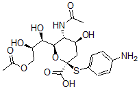 CAS#: 146117-12-6， (2S,4S,5R,6R)-5-Acetamido-6-[(1R,2R)-3-Acetyloxy-1,2-Dihydroxypropyl]-2-(4-Aminophenyl)Sulfanyl-4-Hydroxyoxane-2-Carboxylic Acid