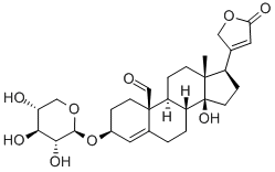 CAS#: 14614-16-5， (3beta)-14-Hydroxy-19-oxo-3-(beta-D-xylopyranosyloxy)card-20(22)-enolide