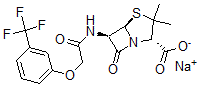 CAS#: 146554-88-3， Sodium (2S,5R,6R)-3,3-Dimethyl-7-Oxo-6-[[2-[3-(Trifluoromethyl)Phenoxy]Acetyl]Amino]-4-Thia-1-Azabicyclo[3.2.0]Heptane-2-Carboxylate