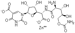CAS#: 146659-78-1， 5-[[2-Amino-5-O-(Aminocarbonyl)-2-Deoxy-L-Xylonoyl]Amino]-1-(5-Carboxy-3,4-Dihydro-2,4-Dioxo-1(2H)-Pyrimidinyl)-1,5-Dideoxy-B-D-Allofuranuronic Acid Zinc Salt (1:1)