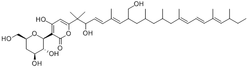 CAS#: 146935-35-5， 3-[(2S,3R,4S,6S)-3,4-Dihydroxy-6-(Hydroxymethyl)Oxan-2-Yl]-2-Hydroxy-6-[(4E,6E,14E,16E,18E)-3-Hydroxy-8-(Hydroxymethyl)-2,6,10,12,14,18,20-Heptamethyldocosa-4,6,14,16,18-Pentaen-2-Yl]Pyran-4-One