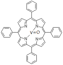 structure of CAS# 14705-63-6, Oxo[5,10,15,20-Tetraphenylporphyrinato(2-)-kappa<Sup>2</Sup>N<Sup>21</Sup>,N<Sup>23</Sup>]Vanadium;5,10,15,20-Tetraphenyl-21H,23H-porphine vanadium(IV) oxide;MFCD00012154;Oxo[5,10,15,20-tetraphenylporphinato(2-)]vanadium