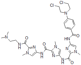 CAS#: 147056-67-5， 4-[[4-[[4-[[4-[Bis(2-Chloroethyl)Amino]Benzoyl]Amino]-1-Methylimidazole-2-Carbonyl]Amino]-1-Methylimidazole-2-Carbonyl]Amino]-N-(2-Dimethylaminoethyl)-1-Methylimidazole-2-Carboxamide