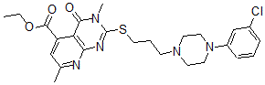 CAS#: 147296-98-8， Ethyl 2-[3-[4-(3-Chlorophenyl)Piperazin-1-Yl]Propylsulfanyl]-3,7-Dimethyl-4-Oxopyrido[2,3-d]Pyrimidine-5-Carboxylate