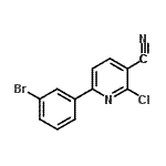 structure of CAS# 147426-93-5, 6-(3-Bromophenyl)-2-Chloronicotinonitrile;6-(3-Bromo-phenyl)-2-chloro-nicotinonitrile;6-(3-bromophenyl)-2-chloropyridine-3-carbonitrile;MFCD09027893