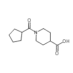 结构式 CAS# 147636-33-7, 1-(环戊基羰基)-4-哌啶羧酸