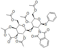 CAS 登录号：148705-04-8， [(2R,3S,4R,5R,6S)-2-(乙酰氧基甲基)-5-(1,3-二氧代异吲哚-2-基)-6-苯基硫基-4-[(2R,3R,4S,5S,6R)-3,4,5-三乙酰氧基-6-(乙酰氧基甲基)四氢吡喃-2-基]氧基四氢吡喃-3-基]乙酸酯