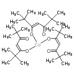 structure of CAS# 14877-41-9, Cobalt(3+) Tris[(3Z)-2,2,6,6-Tetramethyl-5-Oxo-3-Hepten-3-Olate];4-hepten-<wbr>3-one, 5-<wbr>hydroxy-2<wbr>,2,6,6-te<wbr>tramethyl<wbr>-, cobalt<wbr>(3+) salt<wbr>, (4Z)- (<wbr>3:1);Co(TMHD){3};Co(TMHD)3