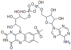 CAS#: 149091-08-7， [5-(6-Aminopurin-9-Yl)-3,4-Dihydroxyoxolan-2-Yl]Methyl [Hydroxy-[2,3,4-Trihydroxy-5-(7-Methyl-8-Methylsulfonyl-2,4-Dioxobenzo[g]Pteridin-10-Yl)Pentoxy]Phosphoryl] Hydrogen Phosphate