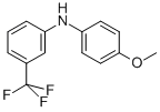 structure of CAS# 1494-26-4, N-(4-Methoxyphenyl)-3-(Trifluoromethyl)-Benzenamine;4-Methoxyphenyl 3-(Trifluoromethyl)Phenylamine;3-TRIFLUOROMETHYL-4-METHOXYDIPHENYLAMINE 98+%;3-TRIFLUOROMETHYL-4'-METHOXYDIPHENYLAMINE