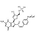 CAS#: 149478-71-7， [(2R,5R)-5-(2-Amino-8-{[(Z)-2-(4-Azidophenyl)Vinyl]Sulfinyl}-6-Oxo-3,6-Dihydro-9H-Purin-9-Yl)-3-Hydroxy-2,5-Dihydro-2-Furanyl]Methyl Dihydrogen Phosphate