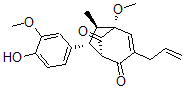 CAS 登录号：149560-83-8， (1R,5R,6R,7R)-6-(4-羟基-3-甲氧基苯基)-1-甲氧基-7-甲基-3-丙-2-烯基双环[3.2.1]辛-2-烯-4,8-二酮