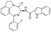 CAS#: 150408-73-4， N-(1-(2-Fluorophenyl)-3,4,6,7-tetrahydro-4-oxo-pyrrolo(3,2,1-jk)(1,4)benzodiazepin-3-yl)-1H-indole-2-carboxamide