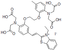 CAS#: 150669-69-5， 2-[[2-[2-[2-(Bis(Carboxymethyl)Amino)-5-[(E)-2-(3-Ethyl-1,3-Benzothiazol-3-Ium-2-Yl)Ethenyl]Phenoxy]Ethoxy]-4-Methylphenyl]-(Carboxymethyl)Amino]Acetic Acid Iodide