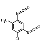 structure of CAS# 15166-26-4, 1-Chloro-2,4-Diisocyanato-5-Methylbenzene;4-Chloro-6-methyl-1,3-phenylene diisocyanate;4-CHLORO-6-METHYL-M-PHENYLENE DIISOCYANATE;4-CHLORO-6-METHYL-M-PHENYLENEDIISOCYANATE