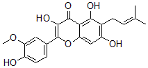 CAS#: 151776-21-5， 3,5,7-Trihydroxy-2-(4-Hydroxy-3-Methoxyphenyl)-6-(3-Methylbut-2-Enyl)Chromen-4-One