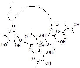 CAS#: 151864-96-9， 11-((O-6-Deoxy-3-O-(3-Hydroxy-2-Methyl-1-Oxobutyl)-beta-D-Glucopyranosyl-(1-3)-O-(6-Deoxy-alpha-L-Mannopyranosyl-(1-2))-O-6-Deoxy-beta-D-Glucopyranosyl-(1-2)-6-Deoxy-beta-D-Glucopyranosyl)Oxy)-Hexadecanoic Acid Intramol 1,2'''-Ester