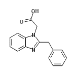 结构式 CAS# 152342-26-2, (2-苄基-1H-苯并咪唑-1-基)乙酸