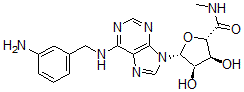 CAS#: 152918-20-2， (2S,3S,4R,5R)-5-[6-[(3-Aminophenyl)Methylamino]Purin-9-Yl]-3,4-Dihydroxy-N-Methyloxolane-2-Carboxamide