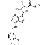 结构式 CAS# 152918-27-9, (2S,3S,4R,5R)-5-{6-[(4-氨基-3-碘苄基)氨基]-9H-嘌呤-9-基}-3,4-二羟基-N-甲基四氢-2-呋喃甲酰胺