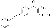 structure of CAS# 153354-46-2, (4-Fluorophenyl)[4-(Phenylethynyl)Phenyl]Methanone;4-Fluoro-4'-(phenylethynyl)benzophenone;4-Fluoro-4′-(phenylethynyl)benzophenone;4-fluoro-4'-phenylethynylbenzophenone