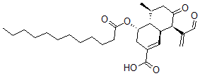 CAS#: 154381-71-2， (4S,4aR,5S,8R,8aS)-4-Dodecanoyloxy-5-Methyl-7-Oxo-8-(3-Oxoprop-1-En-2-Yl)-4,4a,5,6,8,8a-Hexahydro-3H-Naphthalene-2-Carboxylic Acid