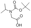 structure of CAS# 154509-63-4, 2-[(2-Methylpropan-2-Yl)Oxycarbonyl-Propan-2-Ylamino]Acetic Acid;2-(Tert-Butoxycarbonyl-Isopropyl-Amino)Acetic Acid;2-[(Tert-Butoxy-Oxomethyl)-Isopropylamino]Acetic Acid;2-[(2-Methylpropan-2-Yl)Oxycarbonyl-Propan-2-Yl-Amino]Ethanoic Acid