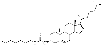 structure of CAS# 15455-81-9, (3beta)-Cholest-5-En-3-Yl Heptyl Carbonate;Cholesterol Heptyl Carbonate