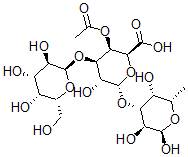 CAS#: 154821-14-4， (2S,3R,4R,5R,6S)-3-Acetyloxy-5-Hydroxy-4-[(2R,3R,4S,5R,6R)-3,4,5-Trihydroxy-6-(Hydroxymethyl)Oxan-2-Yl]Oxy-6-[(2R,3S,4R,5R,6S)-2,3,5-Trihydroxy-6-Methyloxan-4-Yl]Oxyoxane-2-Carboxylic Acid