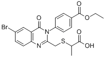 CAS#: 155104-15-7， 2-[[6-Bromo-3-(4-Ethoxycarbonylphenyl)-4-Oxoquinazolin-2-Yl]Methylsulfanyl]Propanoic Acid