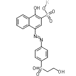 结构式 CAS# 156122-91-7, 钾1-羟基-4-[(E)-{4-[(2-羟基乙基)磺酰基]苯基}偶氮]-2-萘磺酸酯