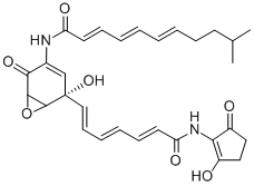 CAS#: 156250-43-0， (2E,4E,6E)-N-[2-Hydroxy-2-[(1E,3E,5E)-7-[(2-Hydroxy-5-Oxo-1-Cyclopentenyl)Amino]-7-Oxohepta-1,3,5-Trienyl]-5-Oxo-7-Oxabicyclo[4.1.0]Hept-3-En-4-Yl]-10-Methylundeca-2,4,6-Trienamide