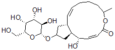 CAS#: 156663-50-2， (1S,2S,3E,11E,13R)-2-Hydroxy-7-Methyl-15-[(2R,3R,4S,5R,6R)-3,4,5-Trihydroxy-6-(Hydroxymethyl)Oxan-2-Yl]Oxy-6-Oxabicyclo[11.3.0]Hexadeca-3,11-Dien-5-One