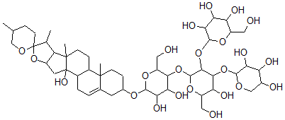 CAS#: 156928-68-6， 3-O-beta-D-Glucopyranosyl-(1-2)-(beta-D-Xylopyranosyl-(1-3))-beta-D-Glucopyranosyl-(1-4)-Galactopyranosyl-25(R)-Spirost-5-En-3beta,14alpha-Diol