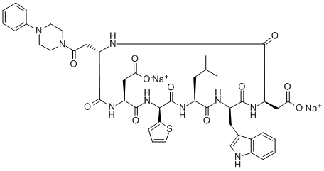 CAS#: 157380-72-8， Disodium 2-[(2R,5S,8S,11S,14S,17R)-17-(1H-Indol-3-Ylmethyl)-14-(2-Methylpropyl)-8-(2-Oxido-2-Oxoethyl)-3,6,9,12,15,18-Hexaoxo-5-[2-Oxo-2-(4-Phenylpiperazin-1-Yl)Ethyl]-11-Thiophen-2-Yl-1,4,7,10,13,16-Hexazacyclooctadec-2-Yl]Acetate